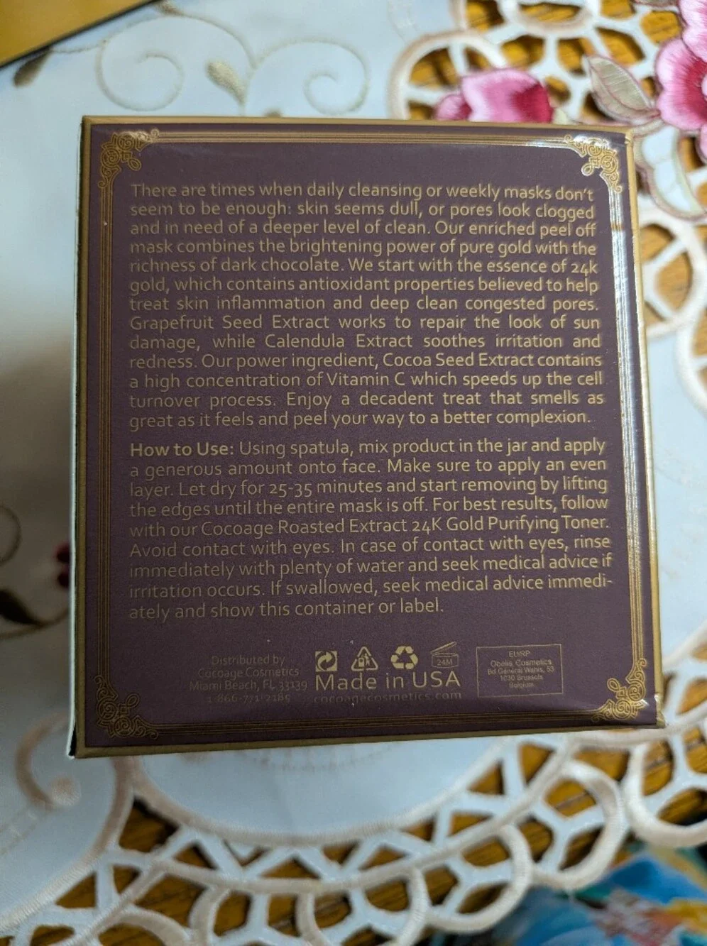 Cocoage Dark Chocolate 24K Gold Peel Off Mask